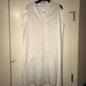 Sleeveless V-Neck Mini Dress in Heather Light Gray